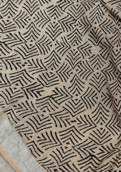 Terra cotton linen saree