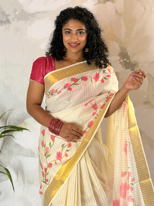 Kerala stripe Saree