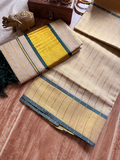 Tissue stripe Set Mundu