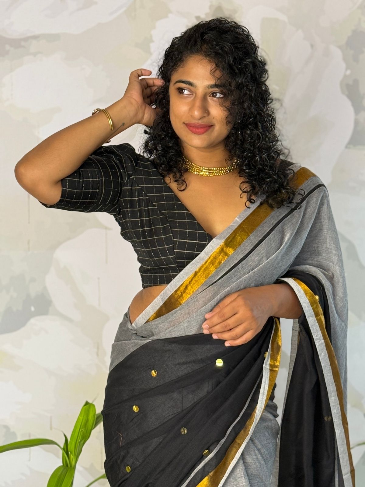 Mul Sequin saree