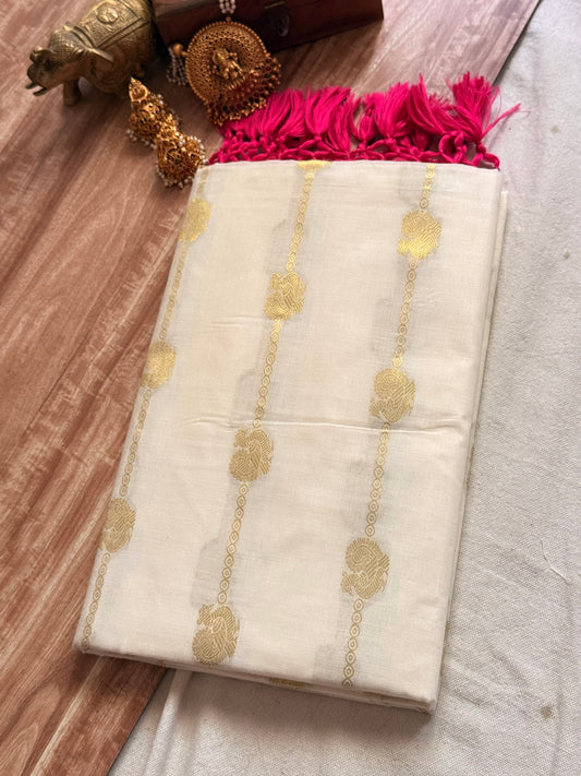 Peacock stripe  Cotton saree