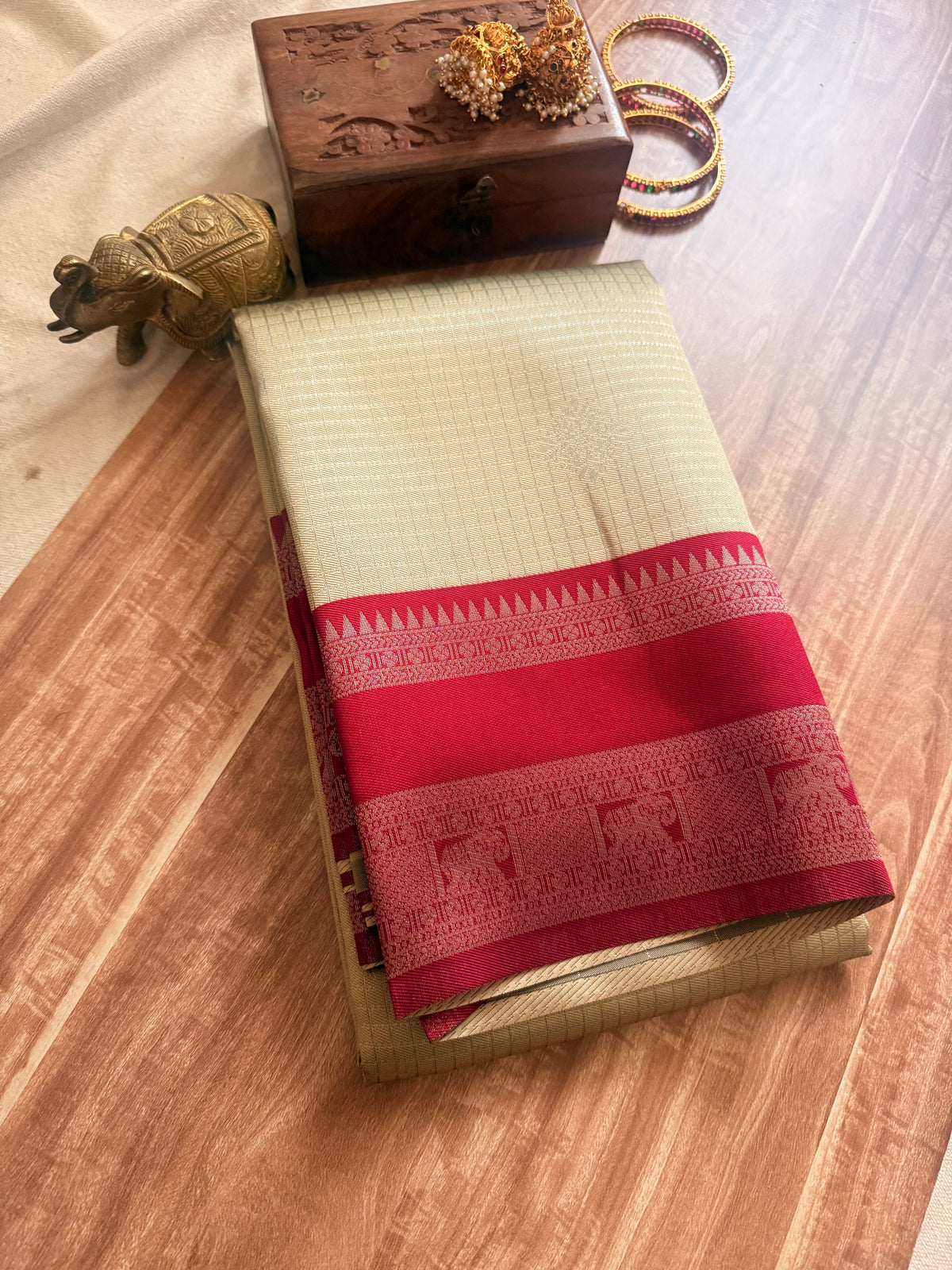 Check Semi silk saree