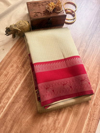 Check Semi silk saree