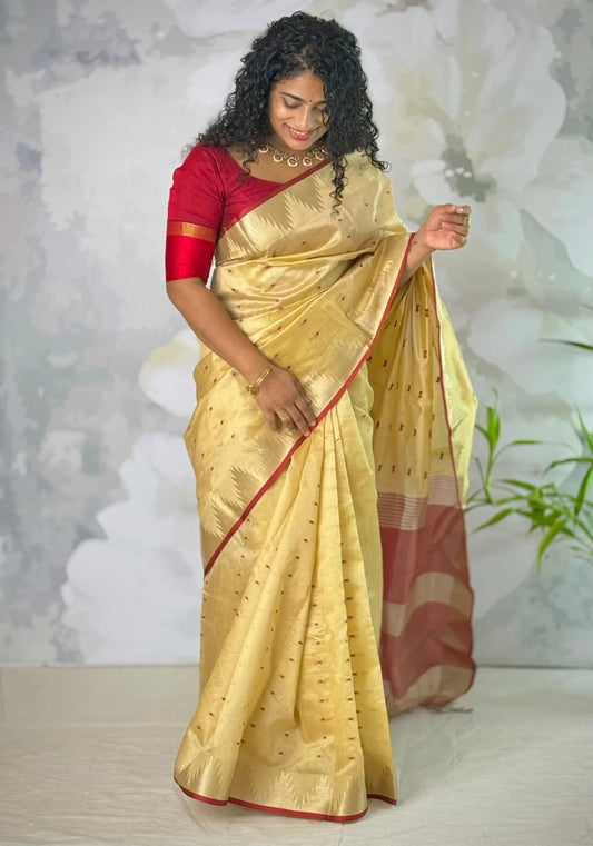 Temple saree semi silk