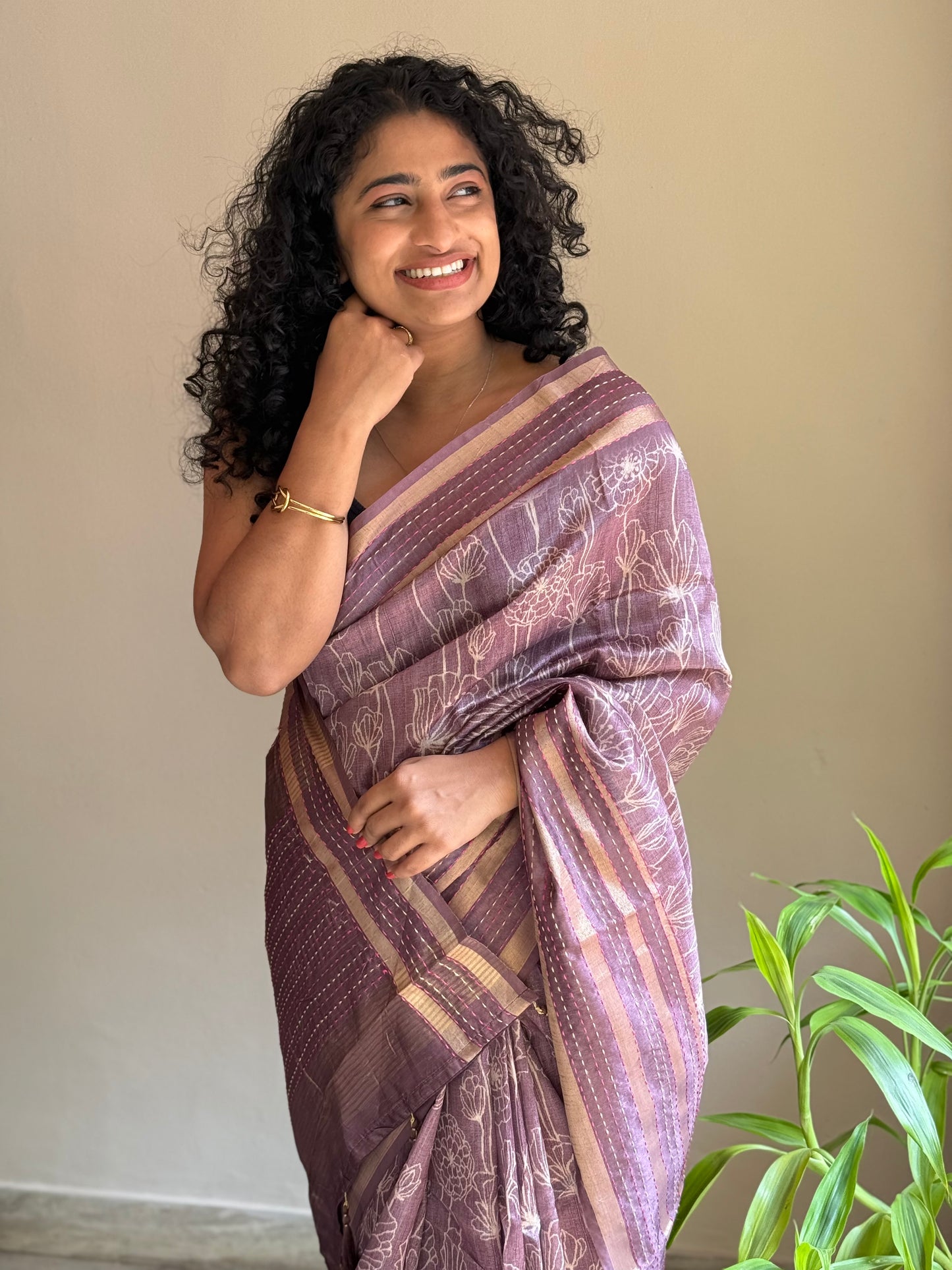 Semi silk Kantha