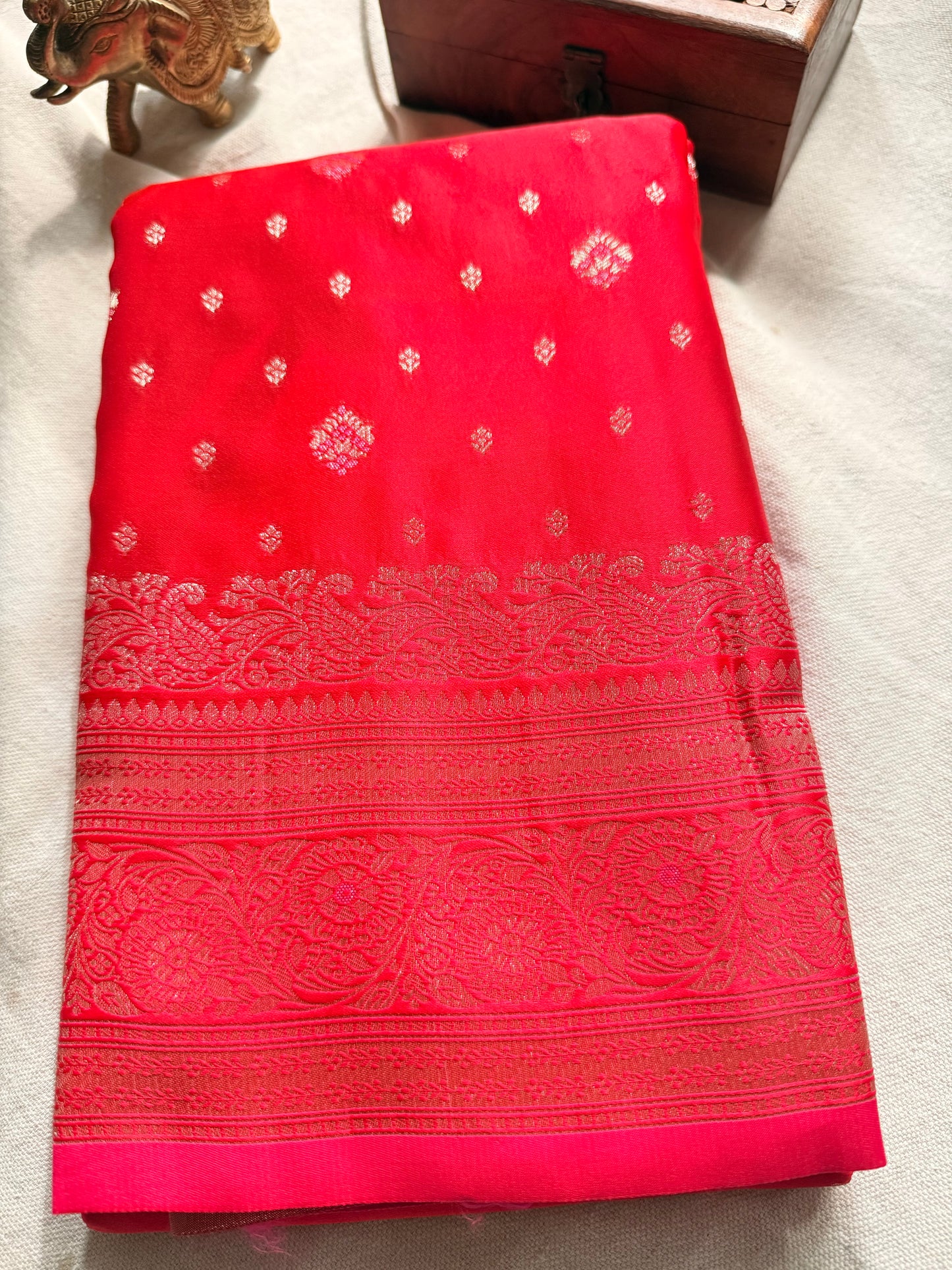 Semi Katan Banarasi Saree