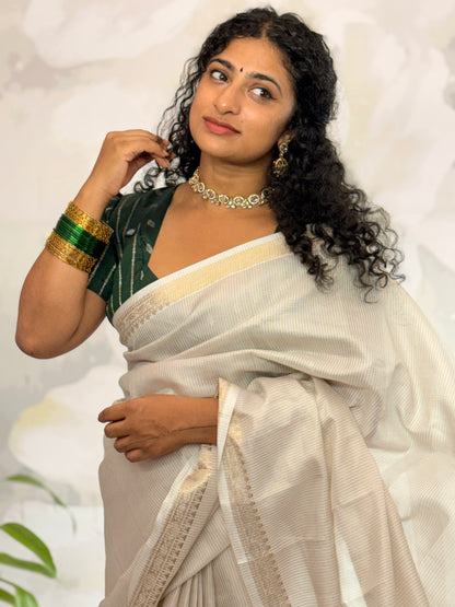 Micro check Semi silk saree