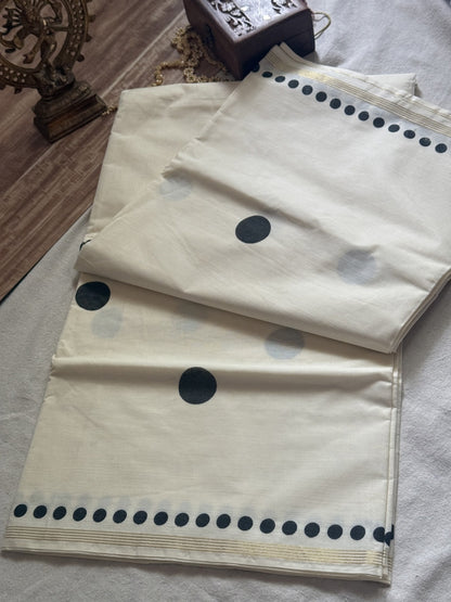 Hand loom Kerala Cotton saree