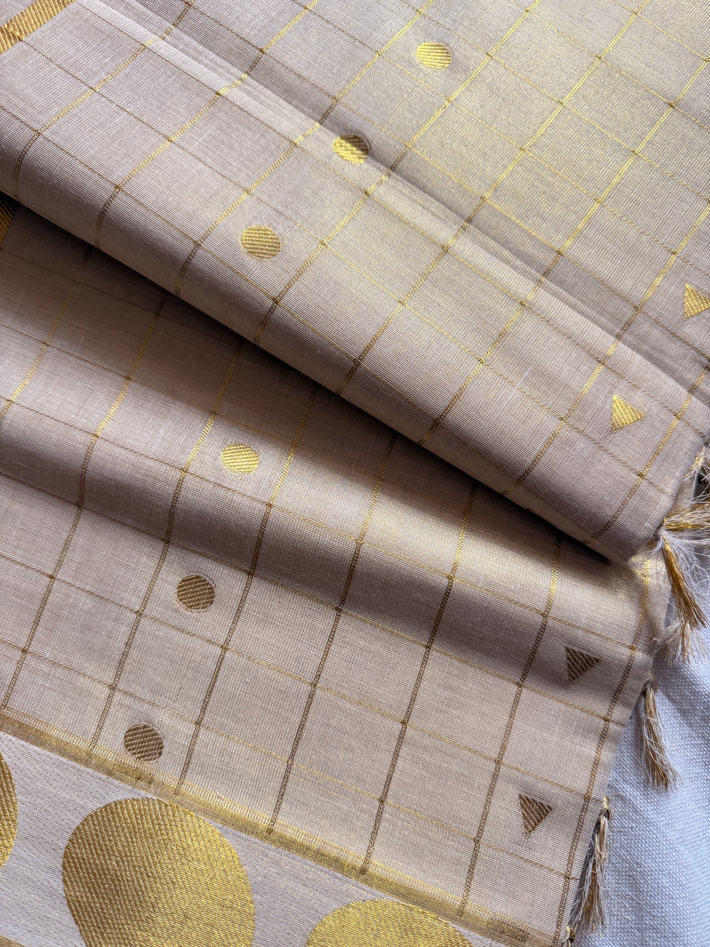 Tissue Cotton check saree