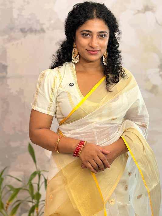 Semi Chandheri Butta saree