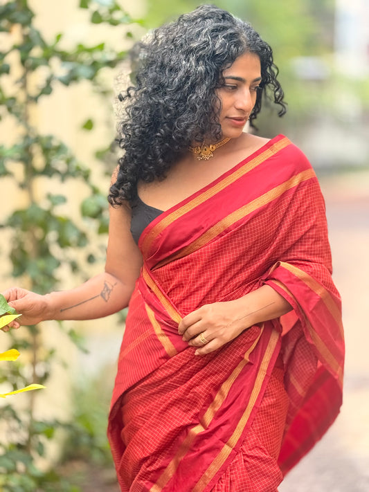 Semi Silk Contrast Border