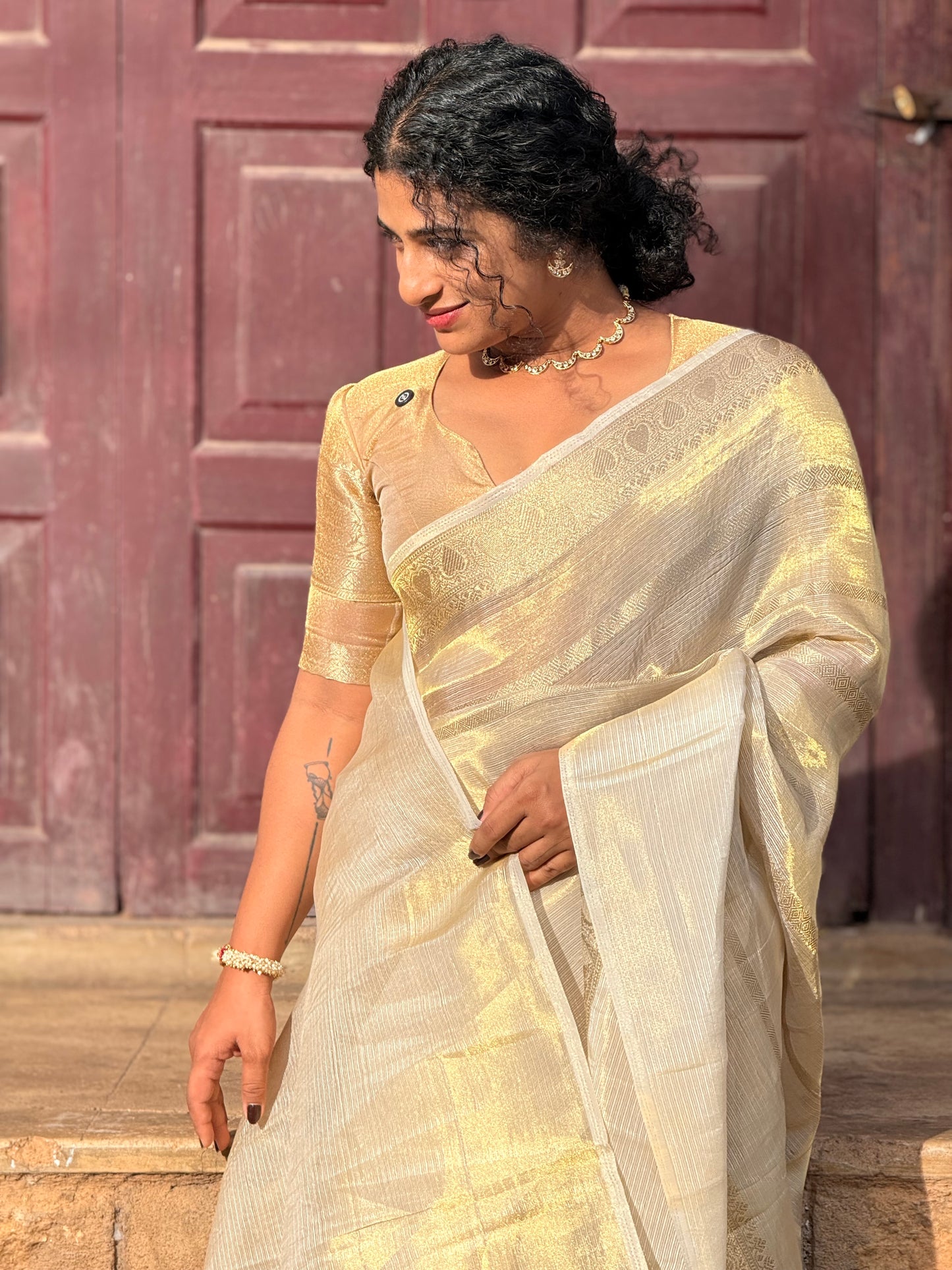 Gold Banarasi kota saree