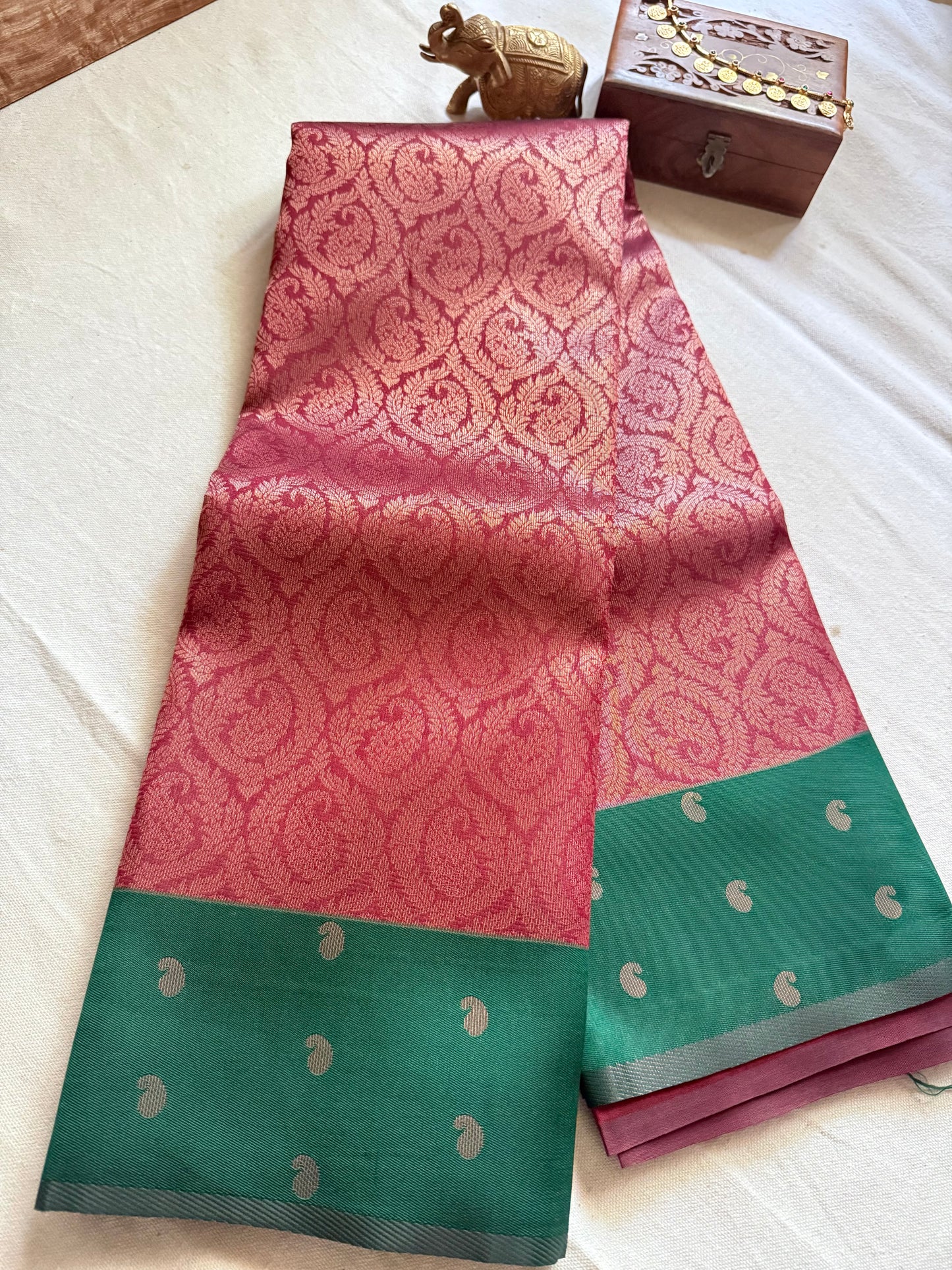 Paisley border Semi silk saree