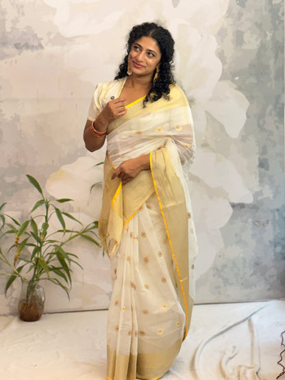 Semi Chandheri Butta saree