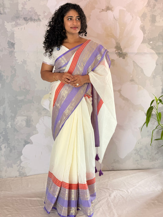 Mul Mul Kanchi Border saree