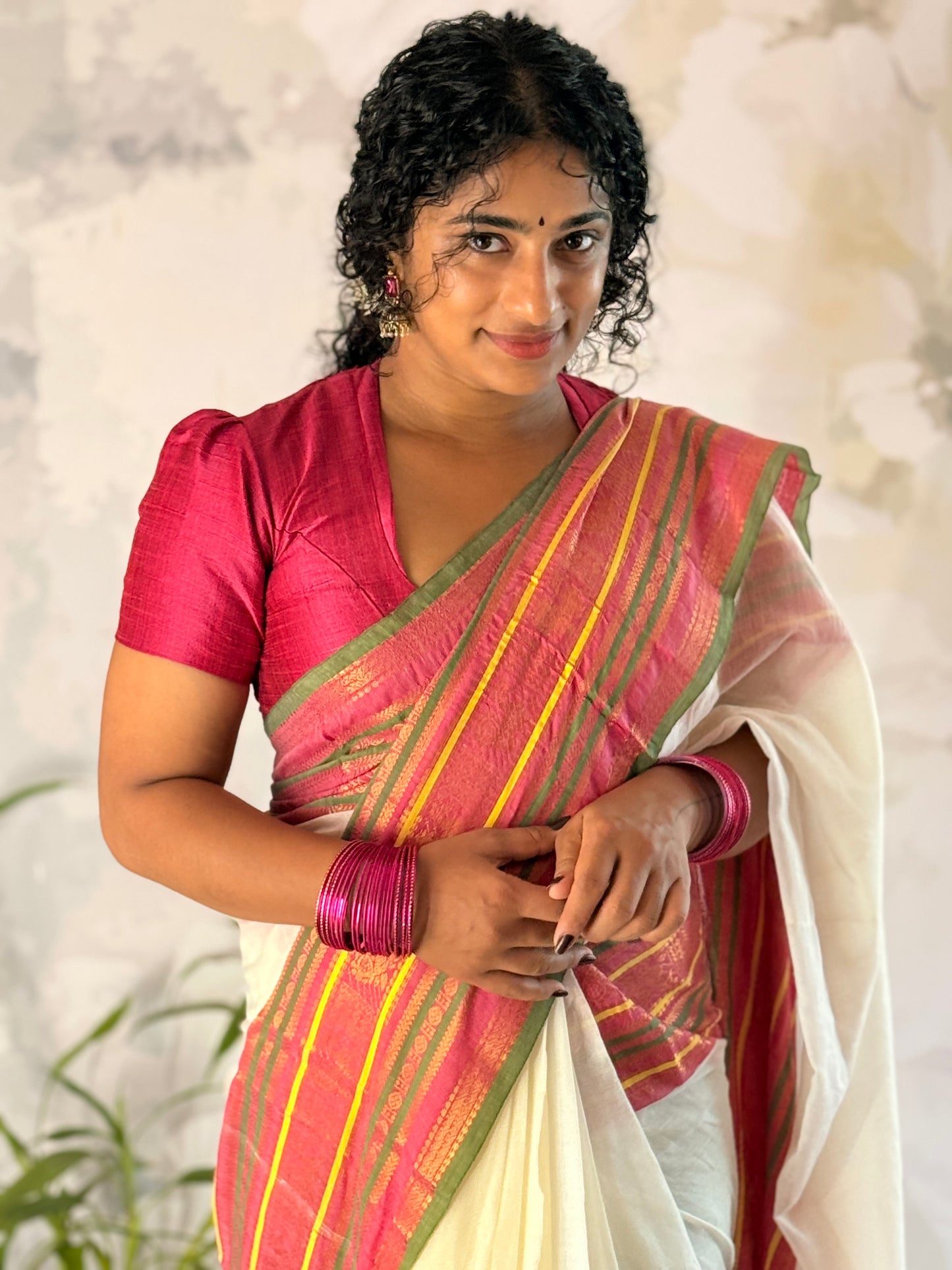 Mul Mul Kanchi Border saree