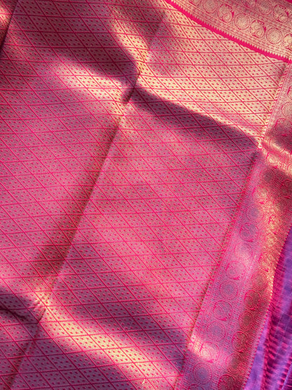 Fluted Zari Semi Silk Saree