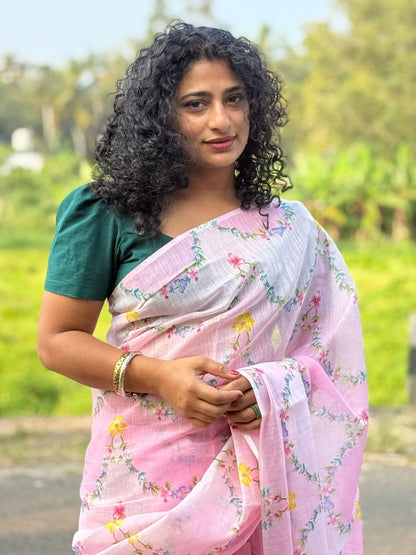 String semi linen saree