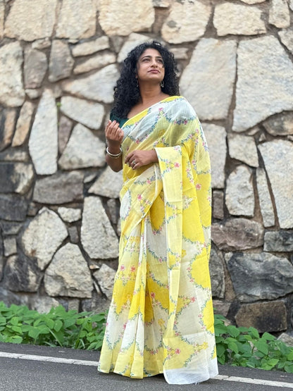 String semi linen saree