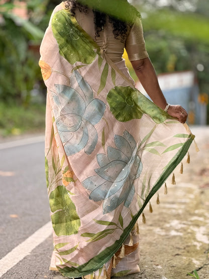 Tissue Semi linen saree