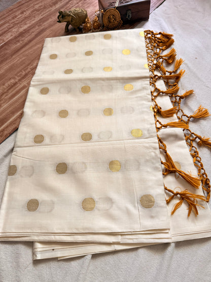Polka  Kerala Cotton saree