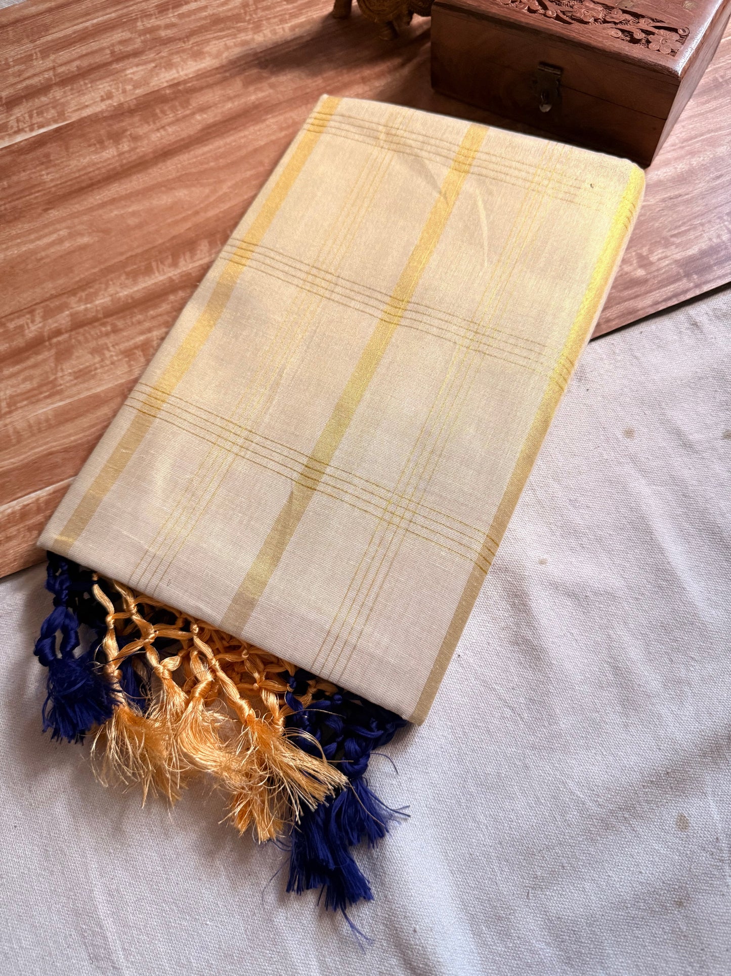 Check Tissue Cotton saree