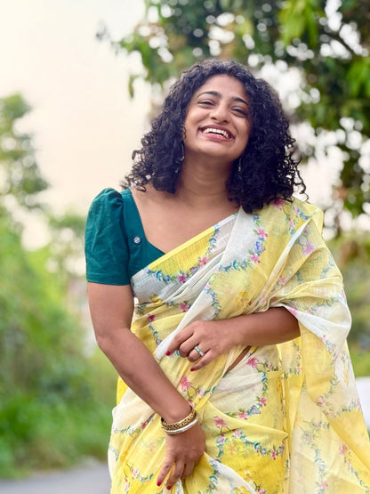 String semi linen saree