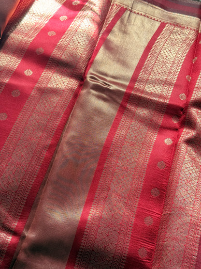 Thin Contrast border Semi Silk Saree