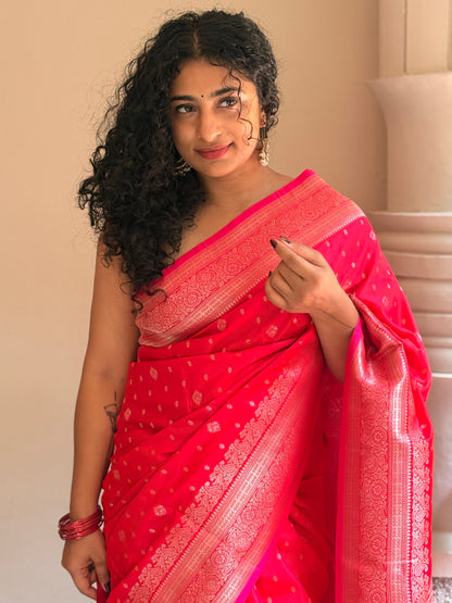 Semi Katan Banarasi Saree