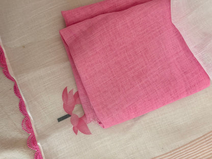 Lotus semi linen saree