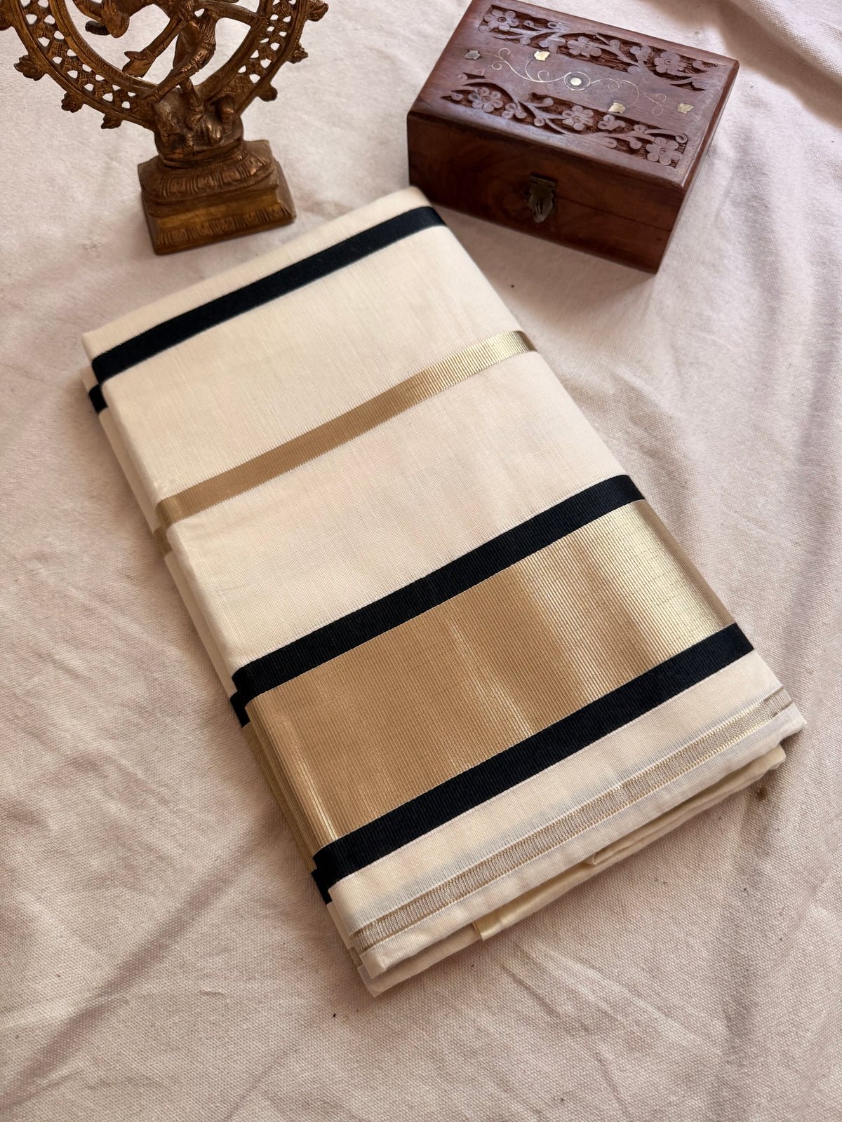 Stripe  Kerala Cotton saree