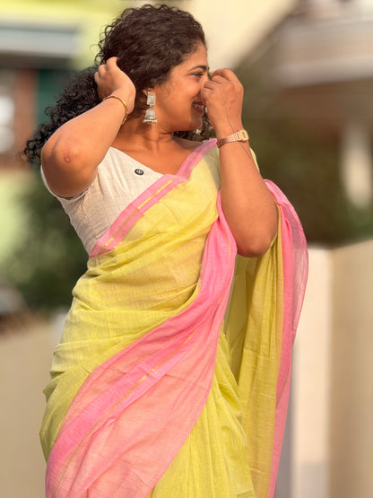 Pastel Mul saree