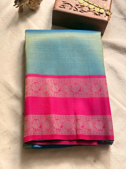 Fluted Zari Semi Silk Saree