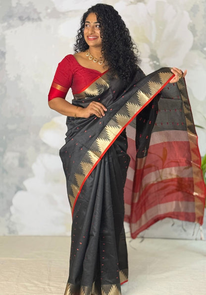 Temple saree semi silk
