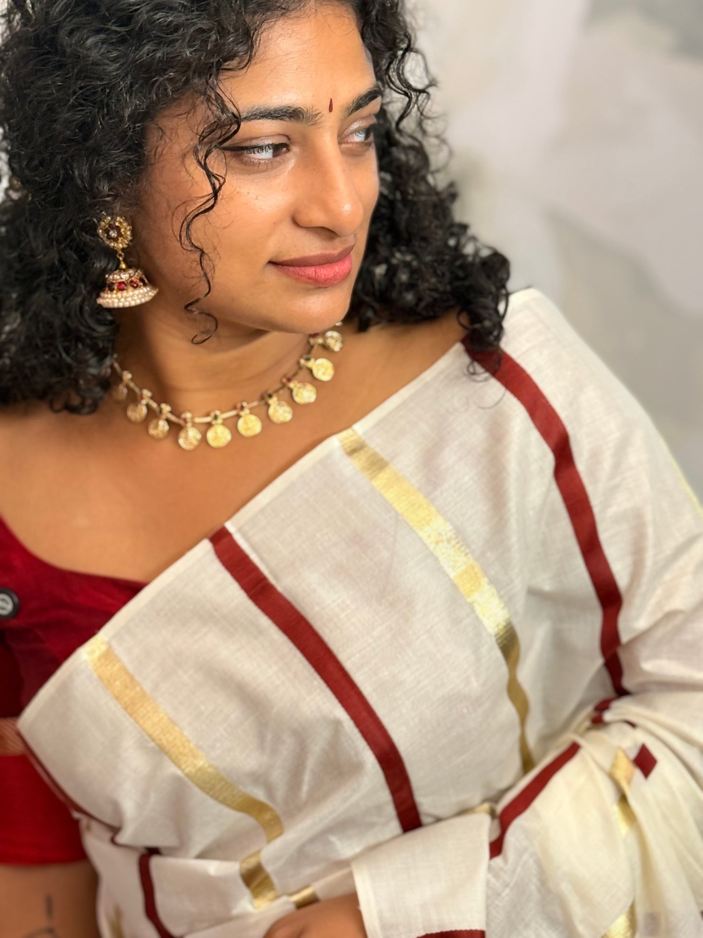 Stripe  Kerala Cotton saree