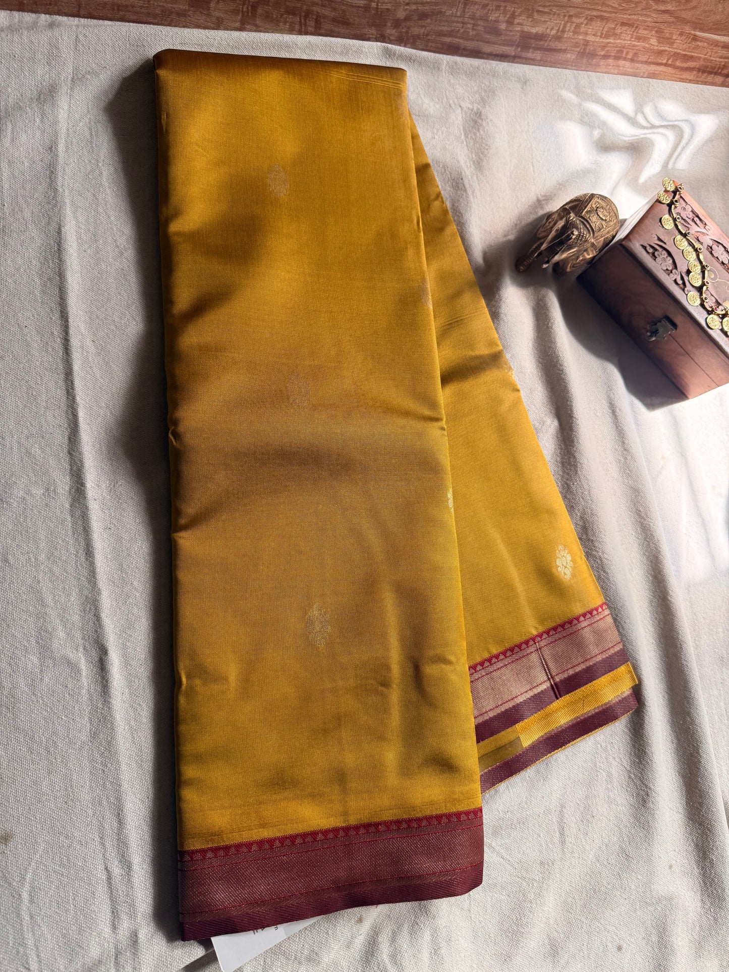 Thin Contrast border Semi Silk Saree