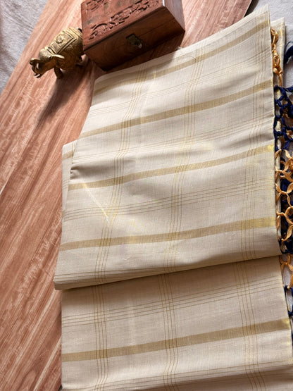 Check Tissue Cotton saree