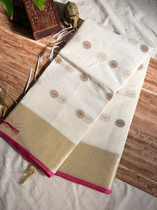 Semi Chandheri Butta saree