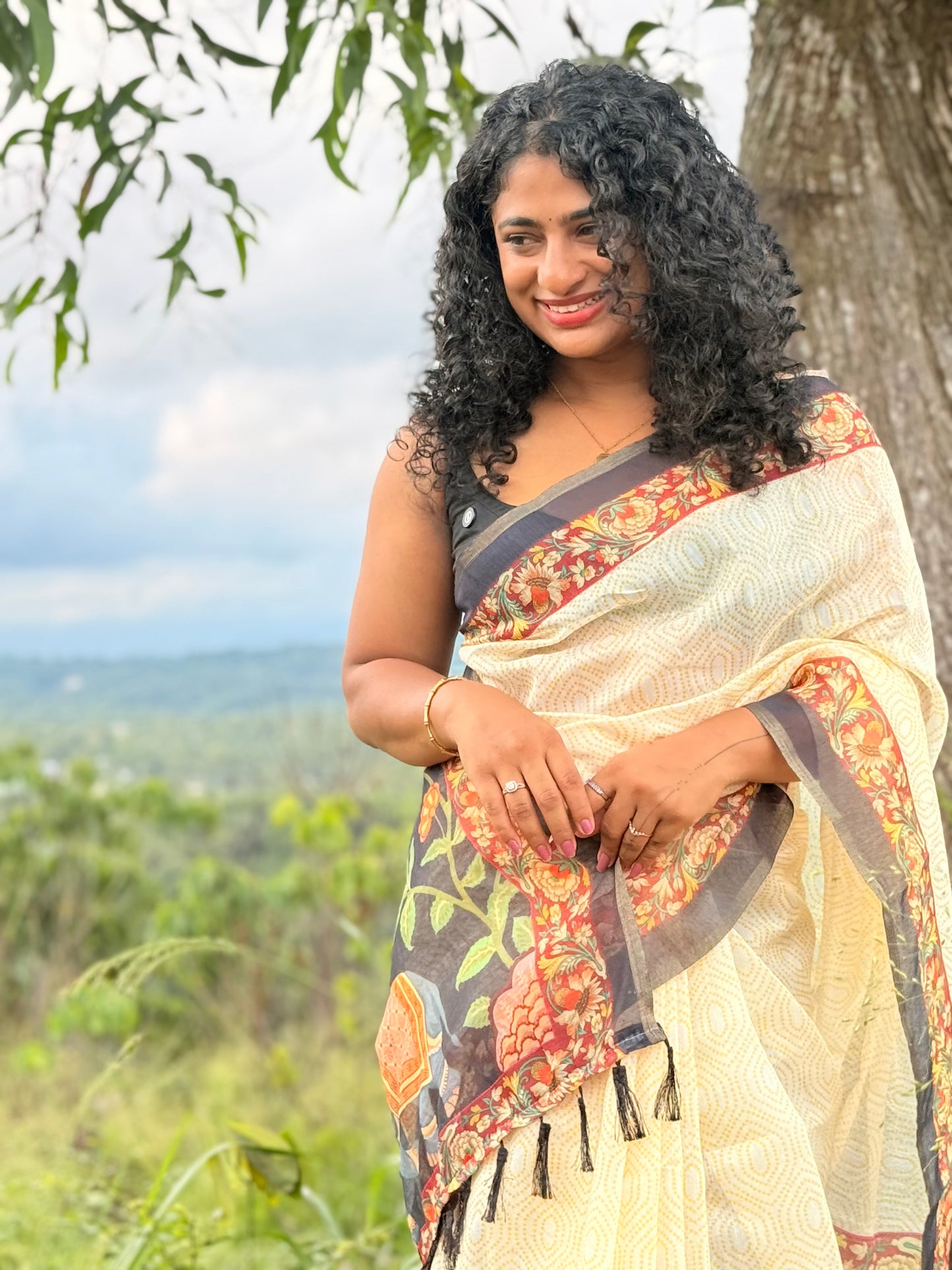 Semi linen saree