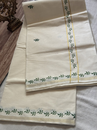 Hand loom Kerala Cotton saree