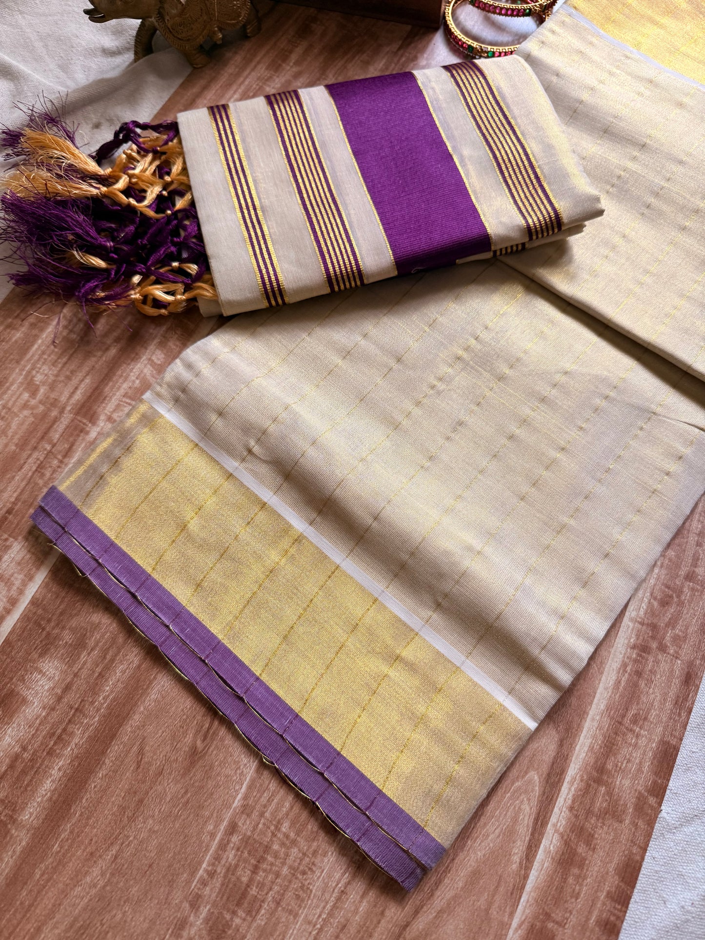 Tissue stripe Set Mundu