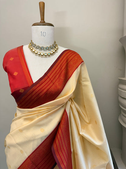 Semi Silk stripe saree