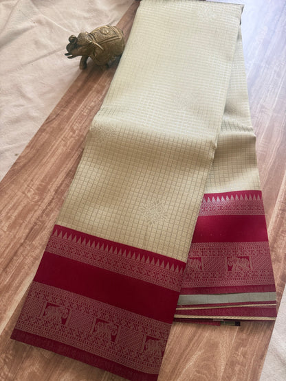Check Semi silk saree