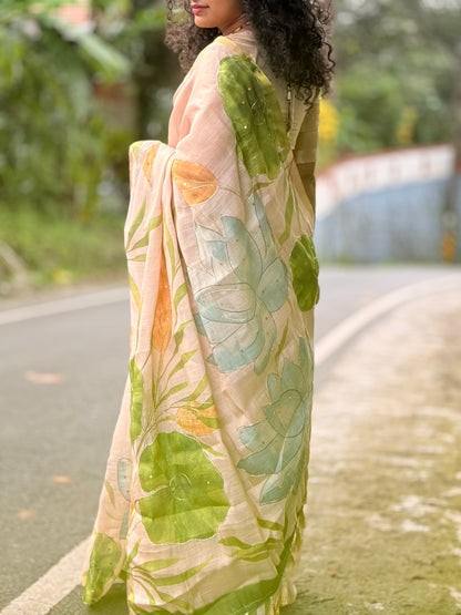 Tissue Semi linen saree