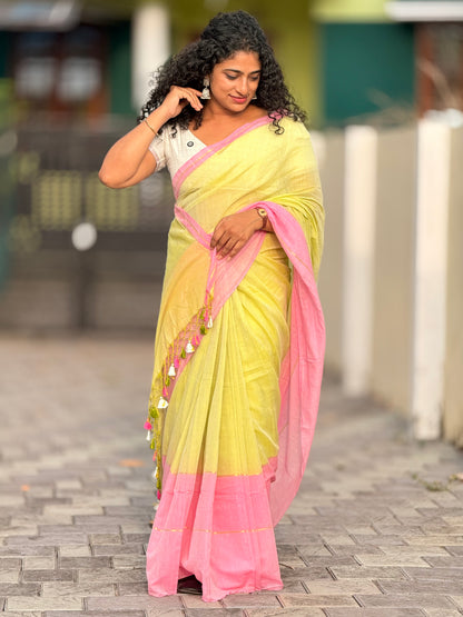 Pastel Mul saree