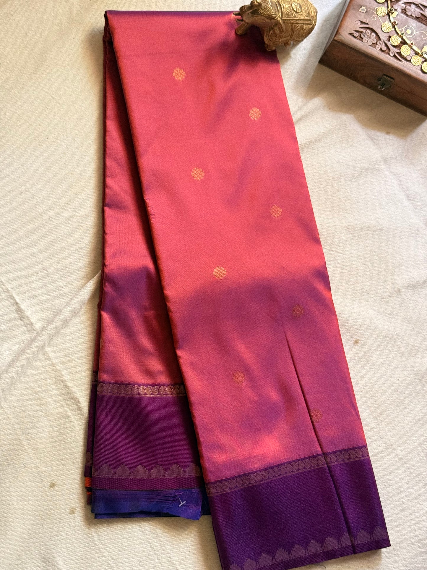 Double shade Semi silk saree