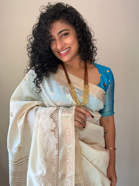 Cutwork  Semi Tussar Saree