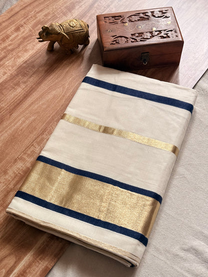 Stripe  Kerala Cotton saree