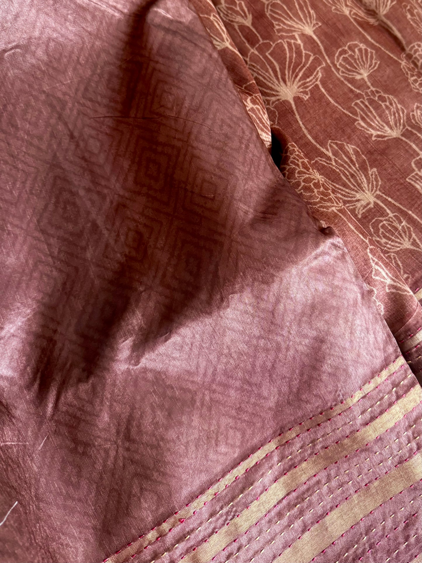 Semi silk Kantha
