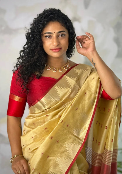 Temple saree semi silk